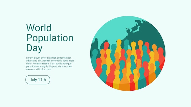 Vecteur modèle de bannière de la journée mondiale de la population