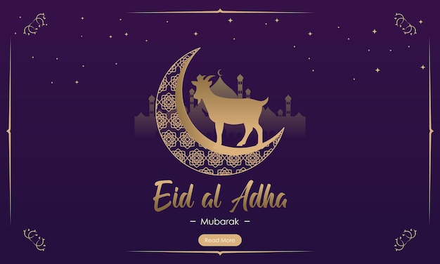 Vecteur modèle de bannière de médias sociaux pour le festival islamique eid al adha mubarak