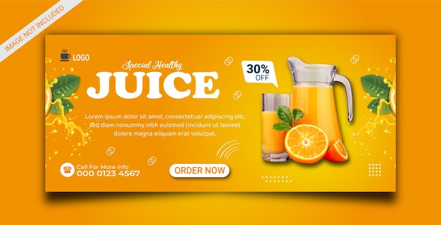 Modèle De Bannière De Médias Sociaux De Promotion De Menu De Boisson Orange