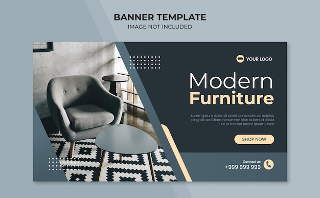 Modèle de bannière de mobilier de maison moderne