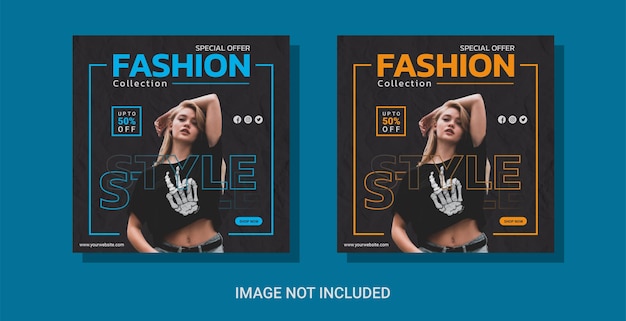 Modèle de bannière mode vente médias sociaux post