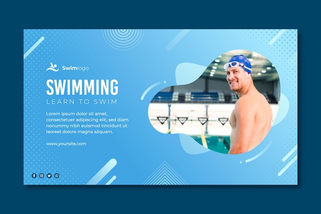 Modèle de bannière de natation