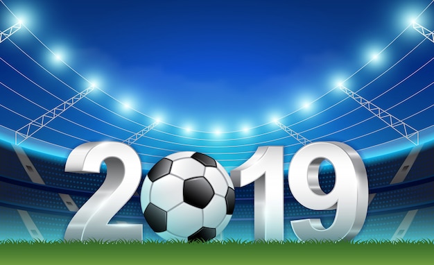 Modèle De Bannière De Nouvel An 2019 Pour Le Football De Sport Et De Football