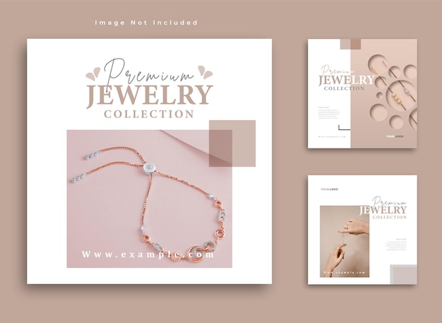 Modèle de bannière de poste Instagram de bijoux pour les médias sociaux