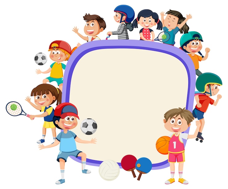 Vecteur modèle de bannière pour enfants sportifs