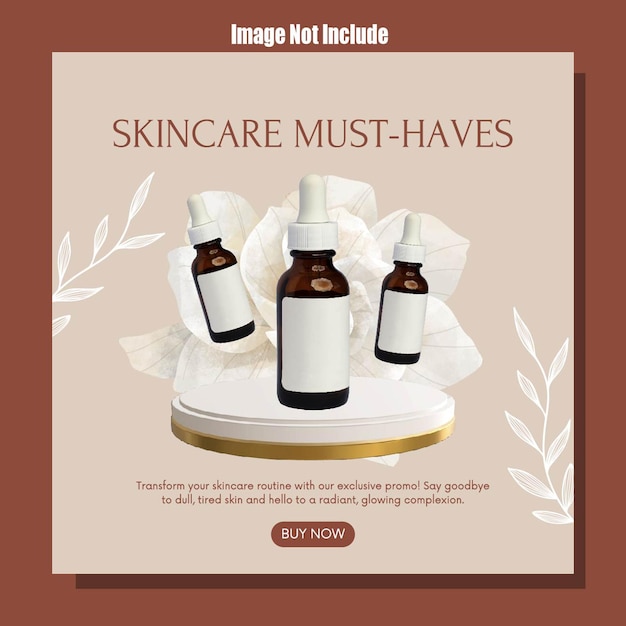 Modèle de bannière de produits de beauté cosmétiques ou de soins de la peau pour les médias sociaux