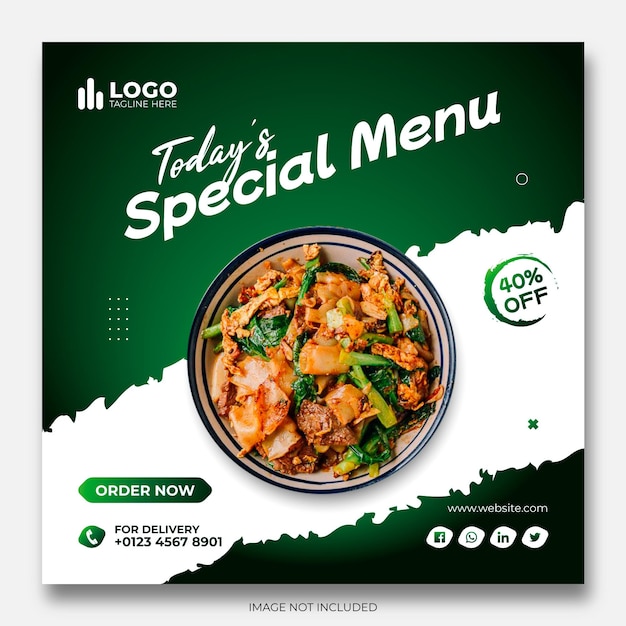 Modèle de bannière promotionnelle spéciale pour les restaurants délicieux