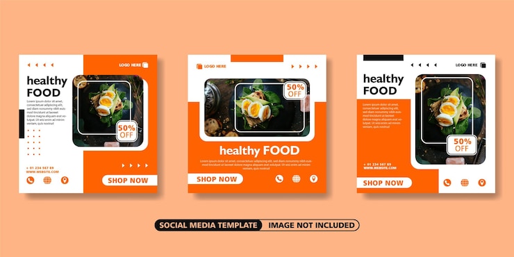 Vecteur modèle de bannière de publication de flux instagram sur les médias sociaux alimentaires et culinaires