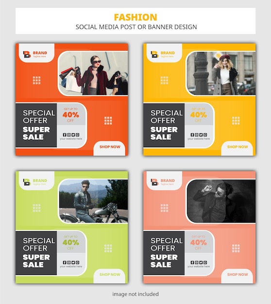 Modèle de bannière de publication instagram de médias sociaux de mode ou conception de flyer carré