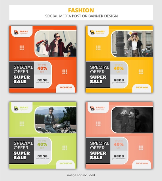 Vecteur modèle de bannière de publication instagram de médias sociaux de mode ou conception de flyer carré