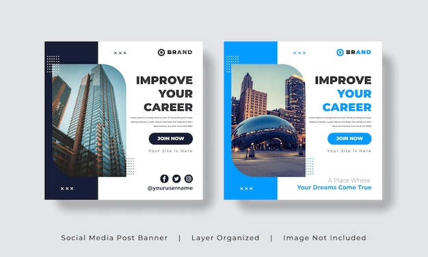 Modèle De Bannière De Publication De Médias Sociaux Carré D'entreprise Bannières Web Promotionnelles Pour Les Médias Sociaux