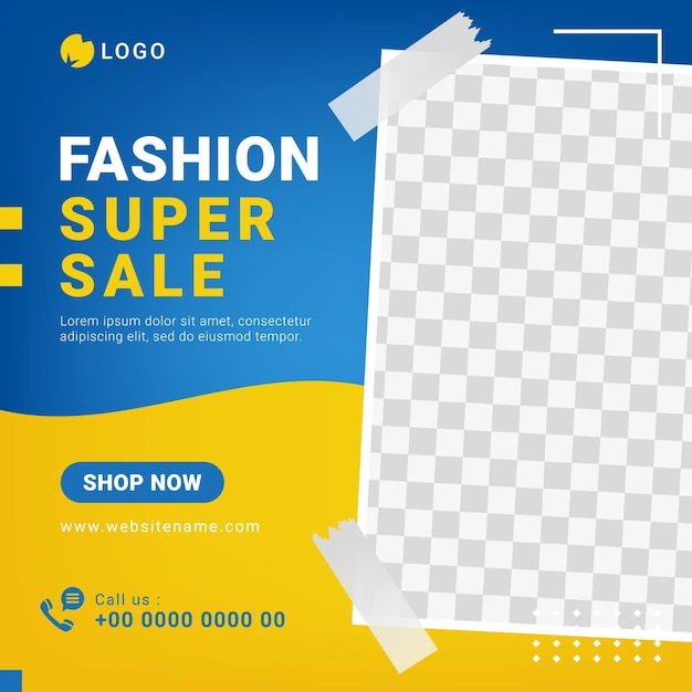 Modèle de bannière de publication de médias sociaux de super vente de mode vecteur
