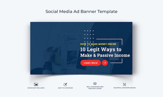 Le modèle de bannière publicitaire Facebook pour gagner de l'argent en ligne