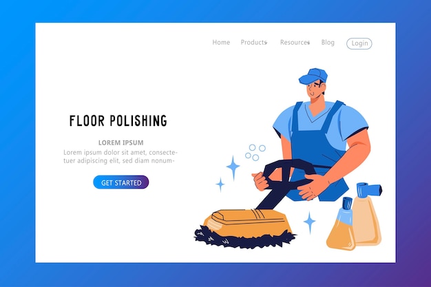 Modèle de bannière de site Web de service de laquage et de polissage de planchers en bois