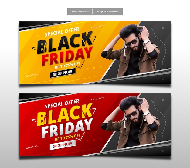 Modèle de bannière de super vente vendredi noir.