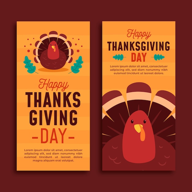 Modèle De Bannière De Thanksgiving Design Plat