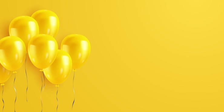 Vecteur modèle de bannière vectorielle de fond de design de ballon jaune 3d belle illustration