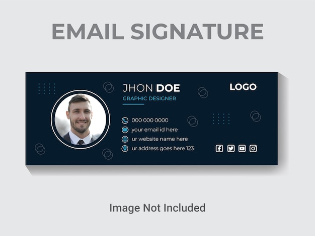 Modèle de bannière vectorielle de signature d'e-mail professionnel, mise en page de conception de signature modifiable.