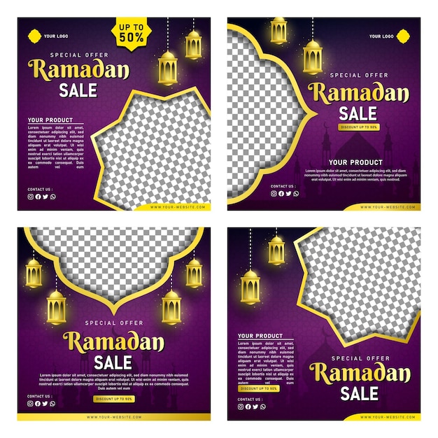 Modèle de bannière de vente du Ramadan pour les médias sociaux Post Story Facebook et Instagram