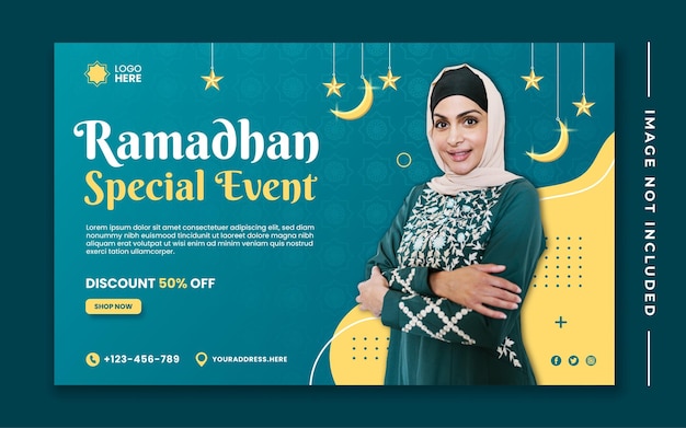 Modèle de bannière de vente du ramadan