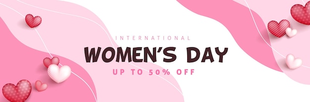 Modèle De Bannière De Vente De La Journée Internationale De La Femme.