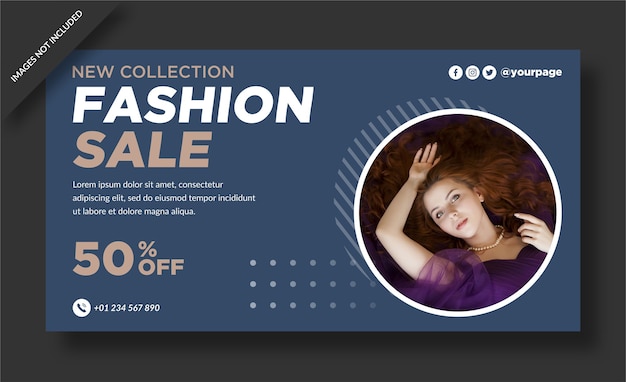Modèle de bannière de vente de mode