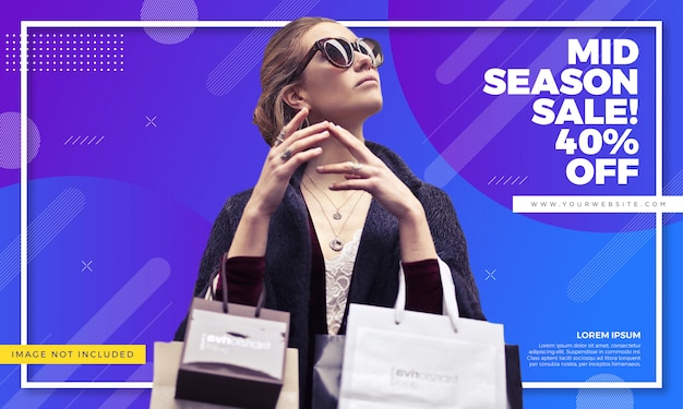Modèle de bannière de vente de mode