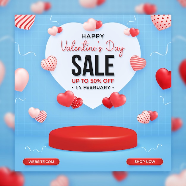 Modèle De Bannière De Vente Promo Saint Valentin