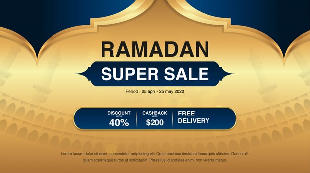 Modèle De Bannière De Vente Ramadan