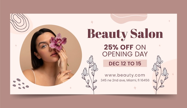 Modèle de bannière de vente de salon de beauté