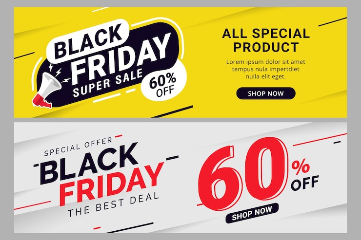 Vecteur modèle de bannière de vente vendredi noir pour la promotion des entreprises