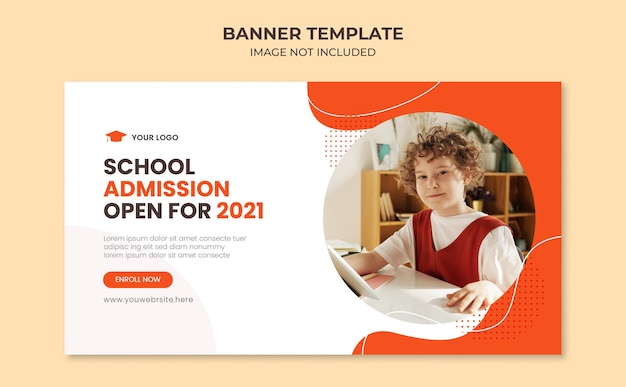 Modèle De Bannière Web D'admission à L'école