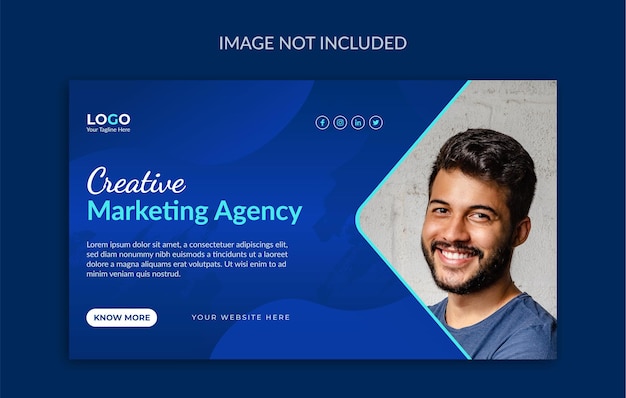 Modèle De Bannière Web D'agence De Marketing Créatif