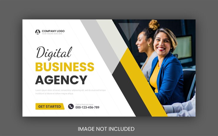 Modèle de bannière web d'agence de marketing numérique et d'entreprise