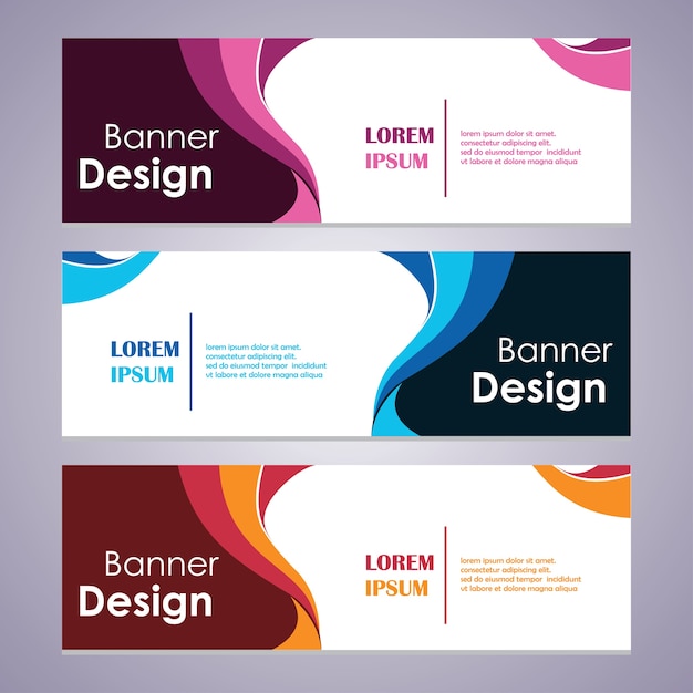 Modèle De Bannière Web Design Abstrait Vector