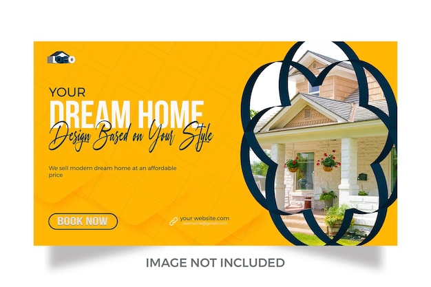 Modèle de bannière web maison de rêve à vendre