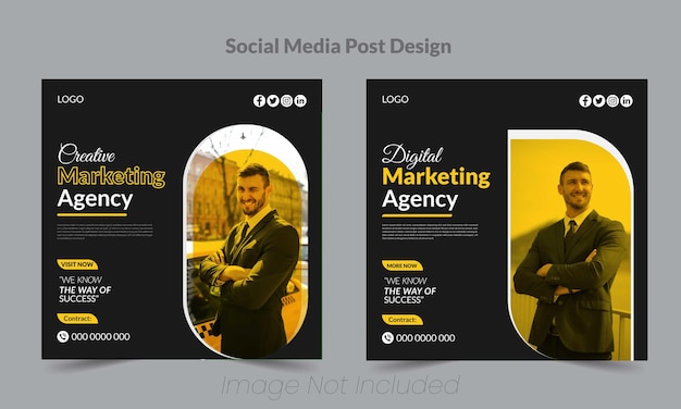 modèle de bannière web de marketing social d'entreprise et de bannière web d'entreprise