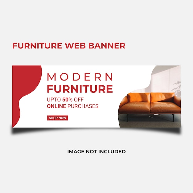 Vecteur modèle de bannière web de meubles