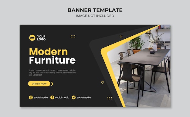 Modèle De Bannière Web De Mobilier Moderne