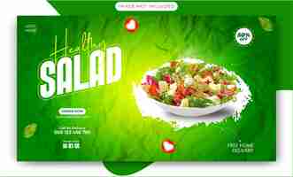 Vecteur modèle de bannière web de promotion de la salade vectorielle sur les médias sociaux