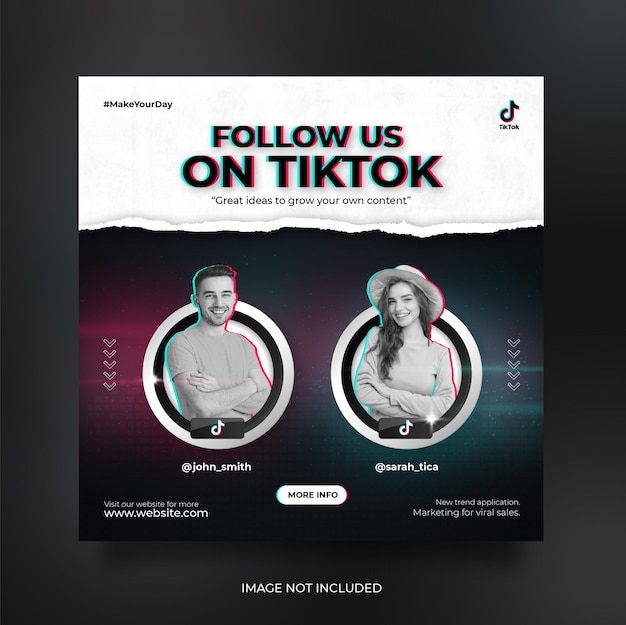 Modèle De Bannière Web De Publication De Médias Sociaux Tiktok