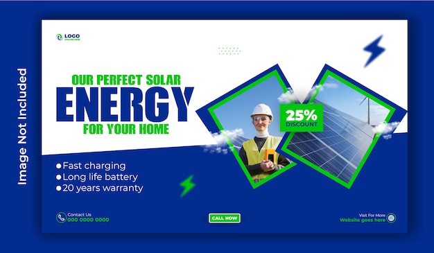 Modèle de bannière web de vente d'énergie solaire