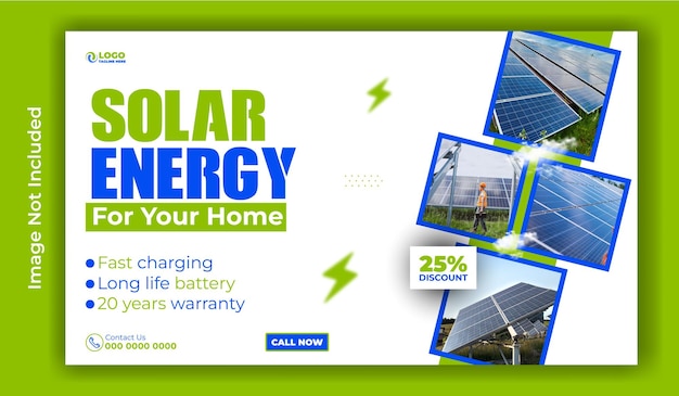 Modèle de bannière web de vente d'énergie solaire