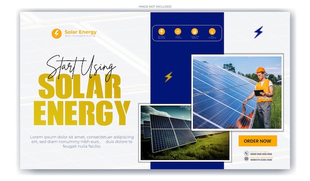 Modèle de bannière web de vente d'énergie solaire