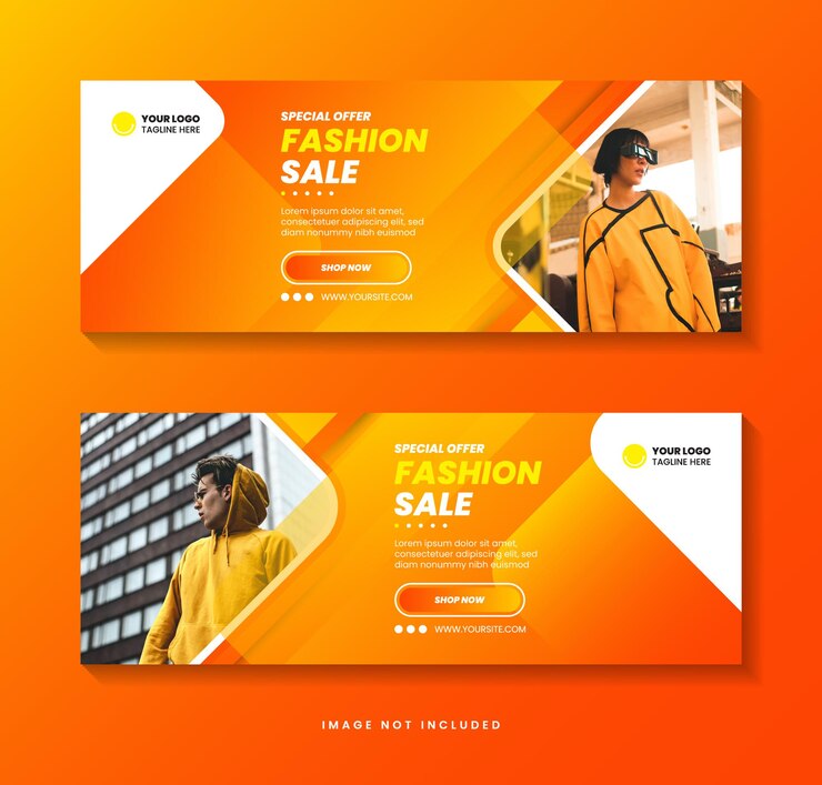 Modèle de bannière web de vente de mode