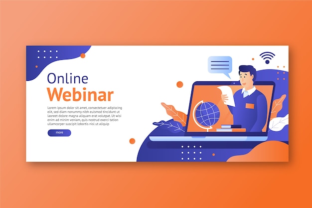 Vecteur modèle de bannière de webinaire
