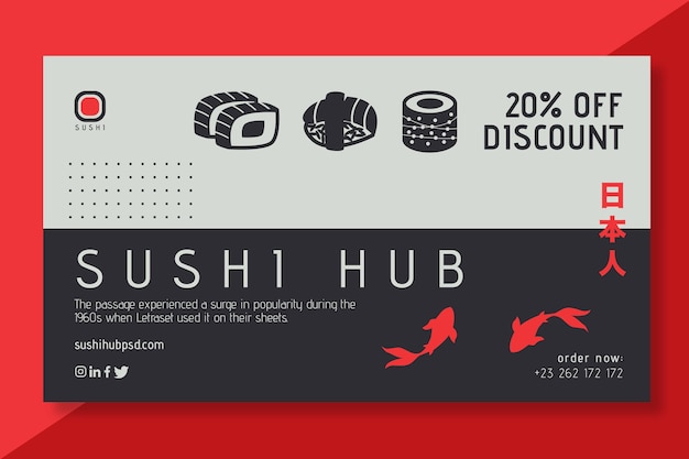 Modèle De Bannières De Hub De Sushi