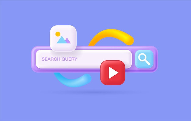 Modèle de barre de recherche 3d pour site Web