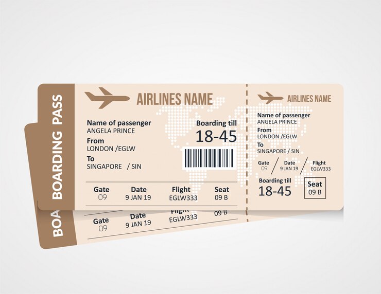 Vecteur modèle de billet de carte d'embarquement