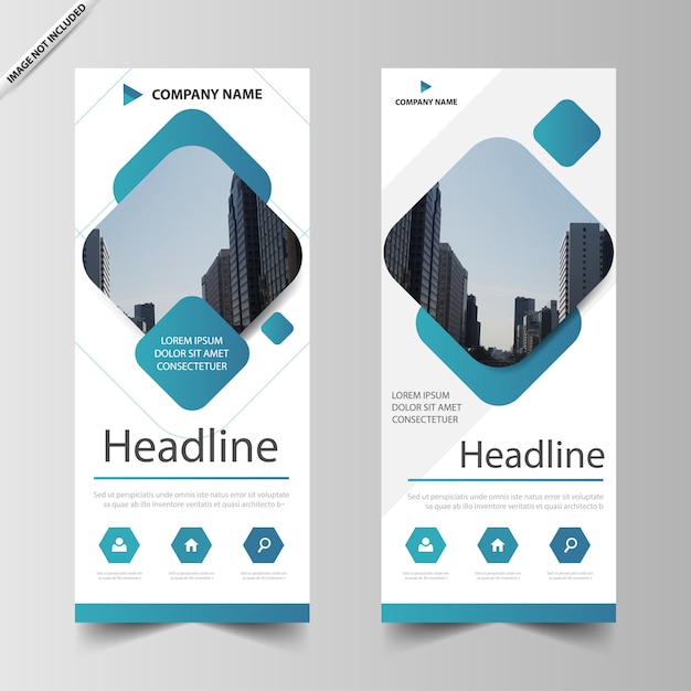 Modèle Blue Square Roll Up Banner